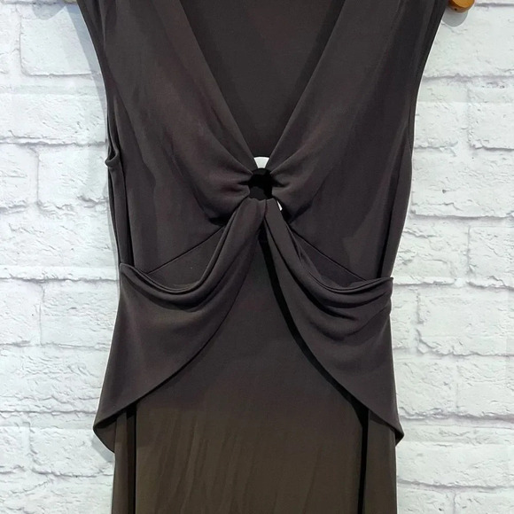 Banana Republic Sleeveless Dress Brown w/Silver Metal Keyhole Ring Size 2 - Picture 4 of 9